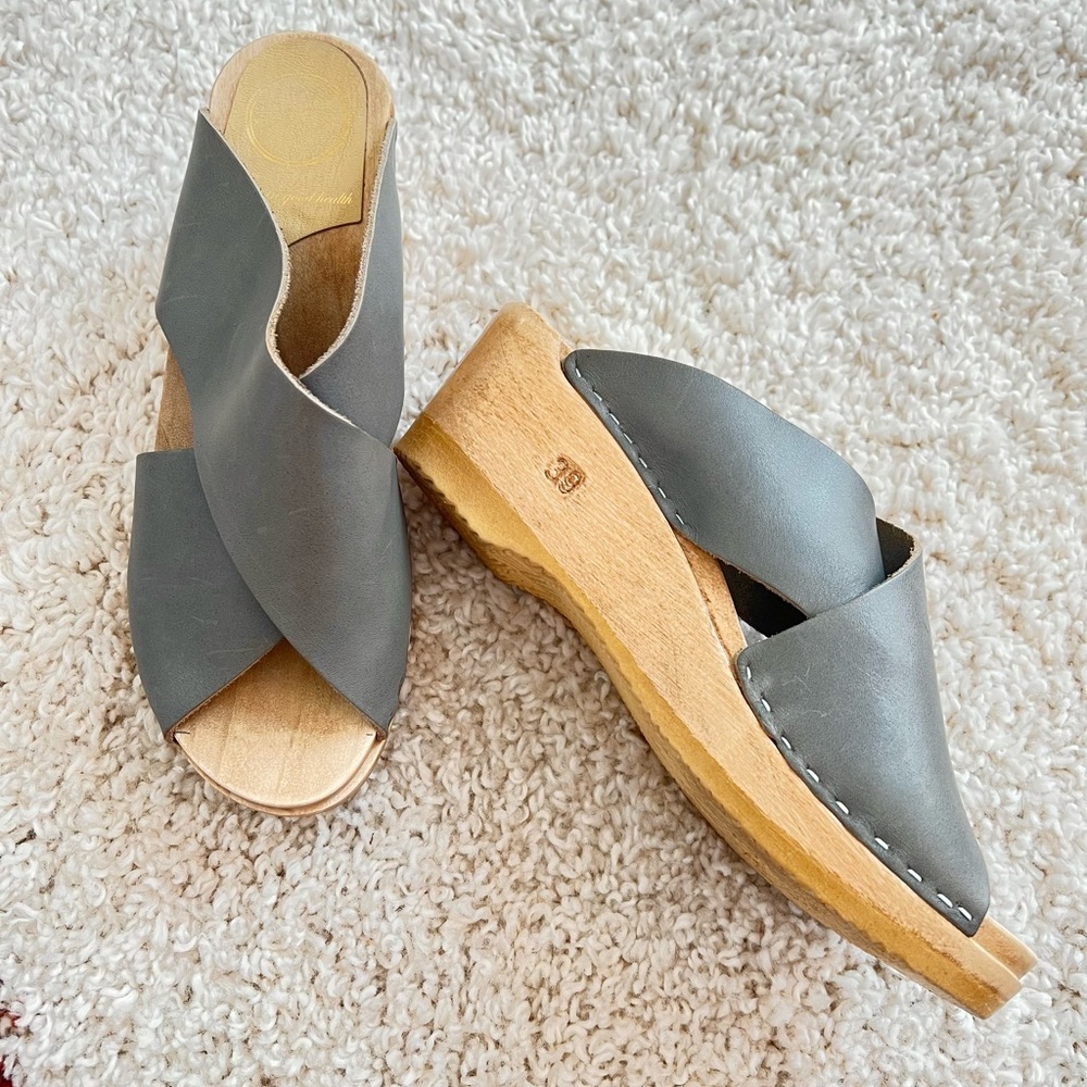 No.6 Frida Clog mid wedge in Warm Gray - Size 39